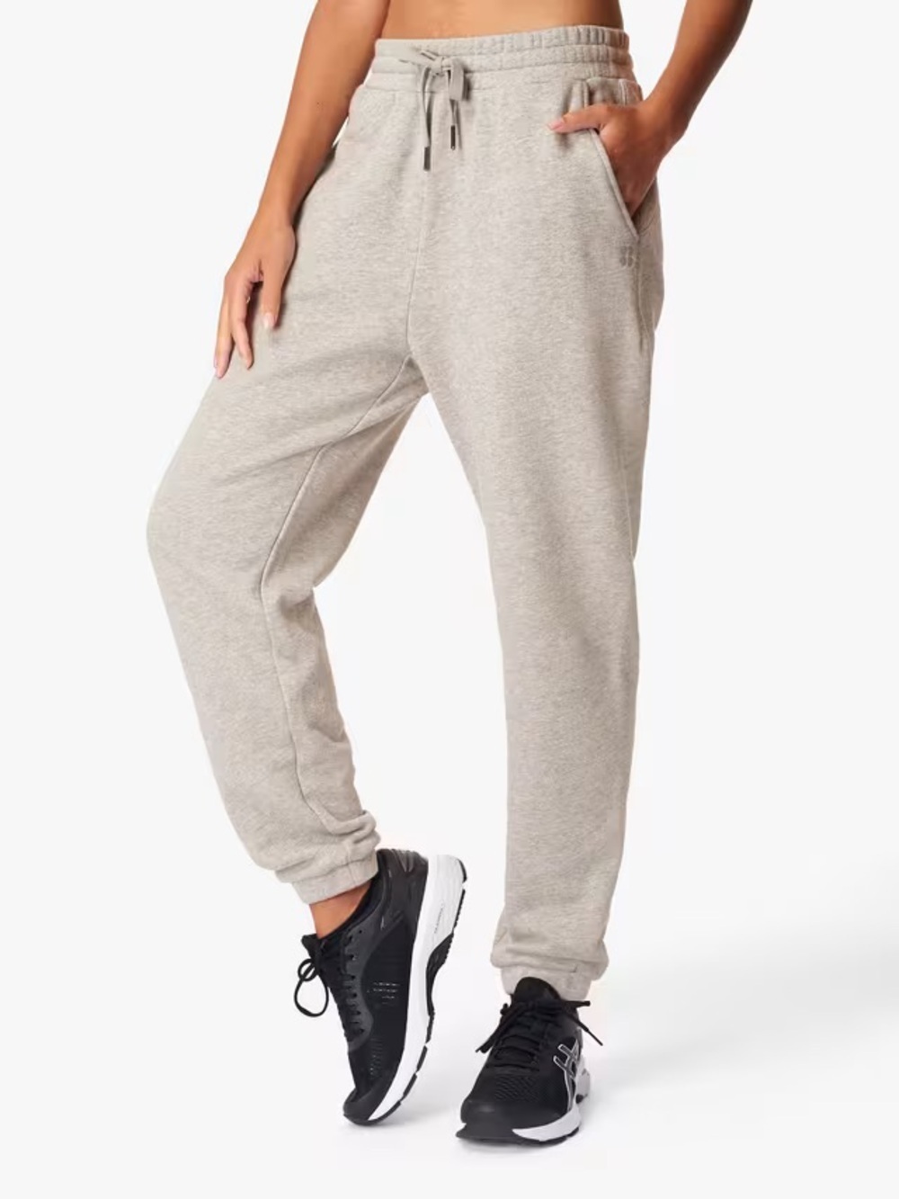 Sweaty Betty Essentials Jogger Grey Gray Drawstring Cotton Spring | Small